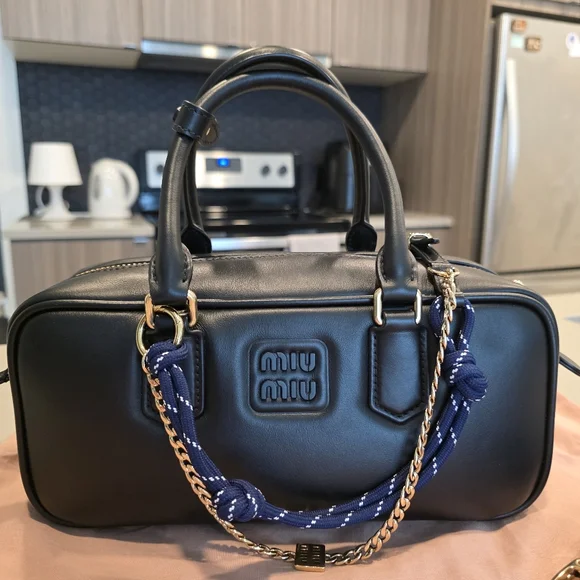 Miu miu Leather, cord and metal trick keyring - Picture 4 of 4